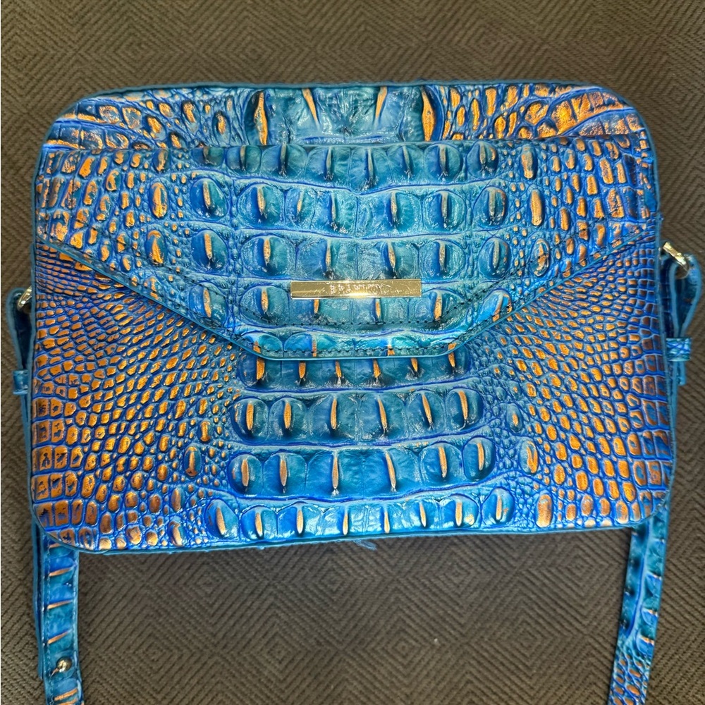 Brahmin Blue and Brown Crossbody Bag - Picture 2 of 7